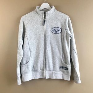 NFL New York Jets Fleece Zip Jacket Size M Grey